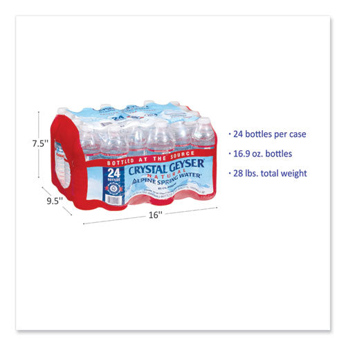 Image of Crystal Geyser® Alpine Spring Water, 16.9 oz Bottle, 24/Carton