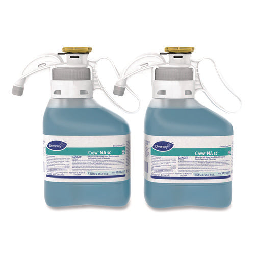 Image of Diversey Crew Non-Acid Bowl And Bathroom Disinfectant Cleaner, Floral, 47.3 Oz, 2/carton