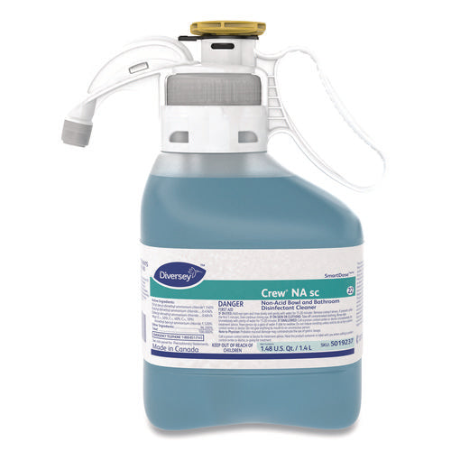 Image of Diversey Crew Non-Acid Bowl And Bathroom Disinfectant Cleaner, Floral, 47.3 Oz, 2/carton