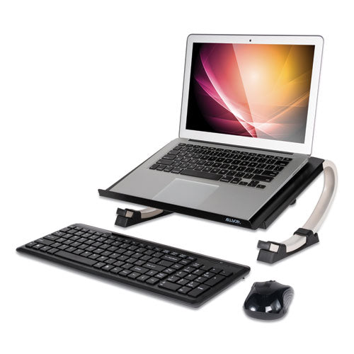 Image of Allsop® Redmond Adjustable Curve Notebook Stand, 15" X 11.5" X 6", Black/silver, Supports 40 Lbs