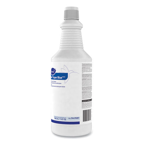 Image of Diversey Crew Super Blue Mild Acid Bowl Cleaner, Citrus, 32 Oz Squeeze Bottle, 12/carton