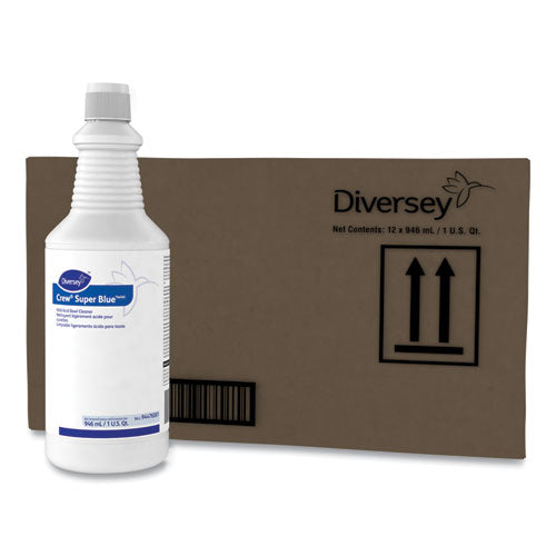 Image of Diversey Crew Super Blue Mild Acid Bowl Cleaner, Citrus, 32 Oz Squeeze Bottle, 12/carton