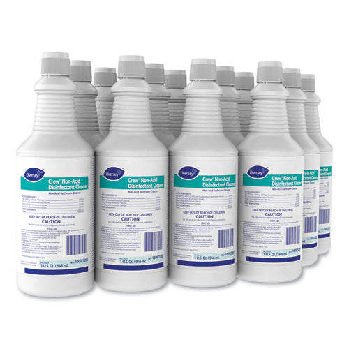 Image of Diversey Crew Neutral Non-Acid Bowl And Bathroom Disinfectant, 32 Oz Squeeze Bottle, 12/carton