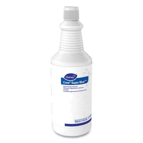 Image of Diversey Crew Super Blue Mild Acid Bowl Cleaner, Citrus, 32 Oz Squeeze Bottle, 12/carton