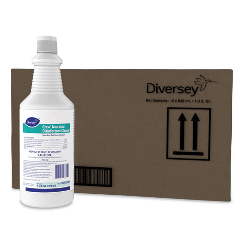 Image of Diversey Crew Neutral Non-Acid Bowl And Bathroom Disinfectant, 32 Oz Squeeze Bottle, 12/carton