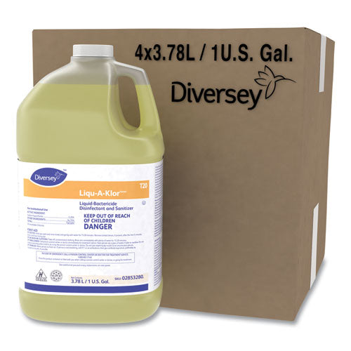 Image of Diversey Liqu-A-Klor Disinfectant/sanitizer, 1 Gal Bottle, 4/carton