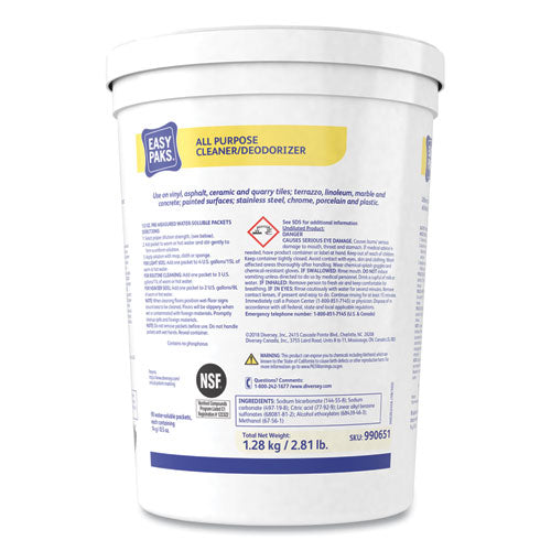 Image of Easy Paks® All-Purpose Cleaner/deodorizer, 90 .5 Oz Packets/tub, 2 Tubs/carton