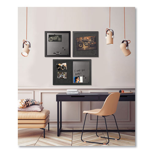 Image of MasterVision® Black Shadow Message Board Set, (1) Magnetic Dry Erase, (1) Bulletin, (1) Dry Erase/Bulletin, Assorted Sizes, Assorted Colors