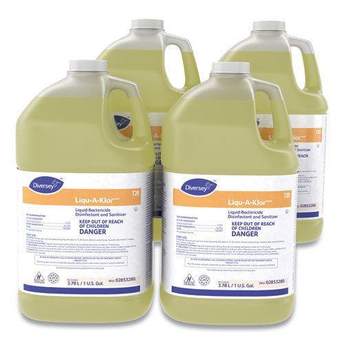 Image of Diversey Liqu-A-Klor Disinfectant/sanitizer, 1 Gal Bottle, 4/carton