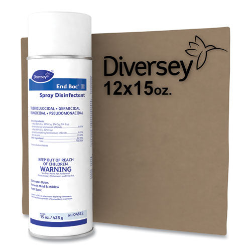 Image of Diversey End Bac Ii Spray Disinfectant, Fresh Scent, 15 Oz Aerosol Spray, 12/carton