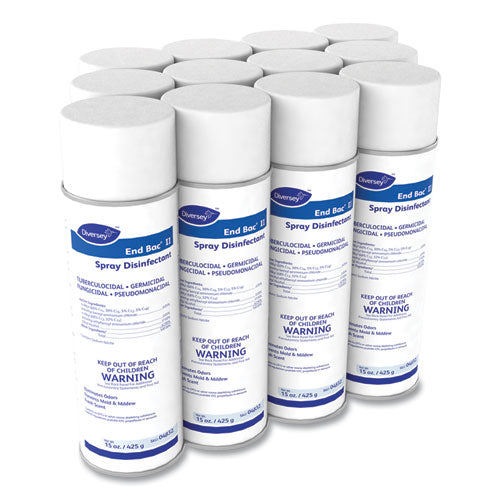 Image of Diversey End Bac Ii Spray Disinfectant, Fresh Scent, 15 Oz Aerosol Spray, 12/carton