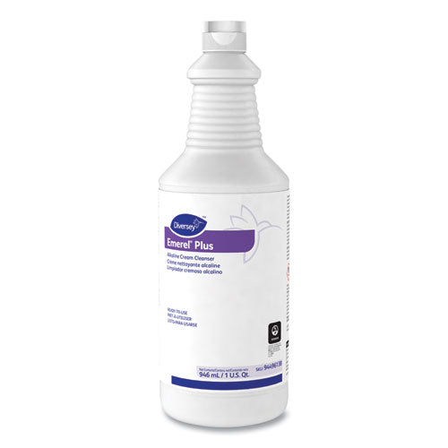 Image of Diversey Emerel Plus Cream Cleanser, Odorless, 32 Oz Squeeze Bottle, 12/carton