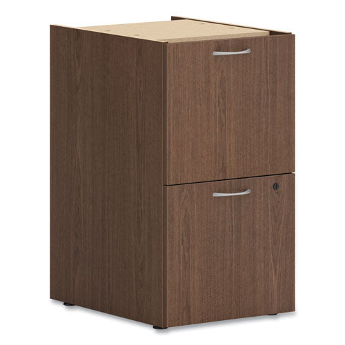 Image of HON® Mod Support Pedestal, Left Or Right, 2 Legal/letter-Size File Drawers, Sepia Walnut, 15" X 20" X 28"
