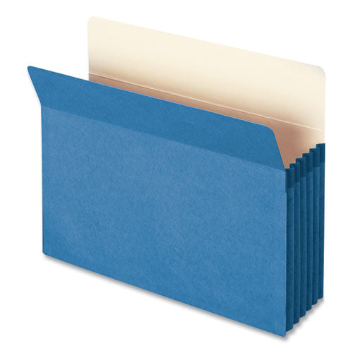 Image of Smead Colored File Pockets, 5.25" Expansion, Letter Size, Blue
