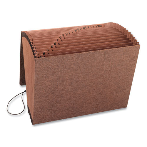 Image of Smead TUFF Expanding Wallet, 21 Sections, Elastic Cord Closure, 1/21-Cut Tabs, Letter Size, Redrope
