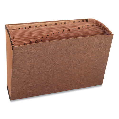 Image of Smead TUFF Expanding Open-Top Stadium File, 31 Sections, 1/31-Cut Tabs, Legal Size, Redrope