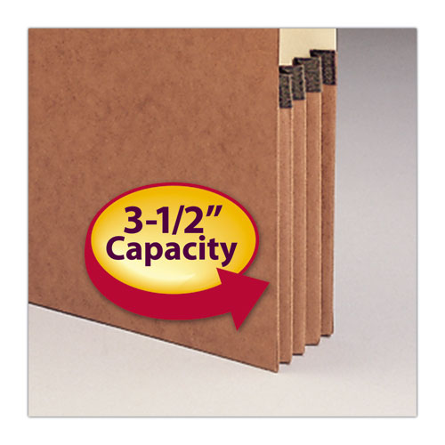 Image of Smead Redrope Drop-Front End Tab File Pockets, 3.5" Expansion, Letter Size, Redrope, 10/box