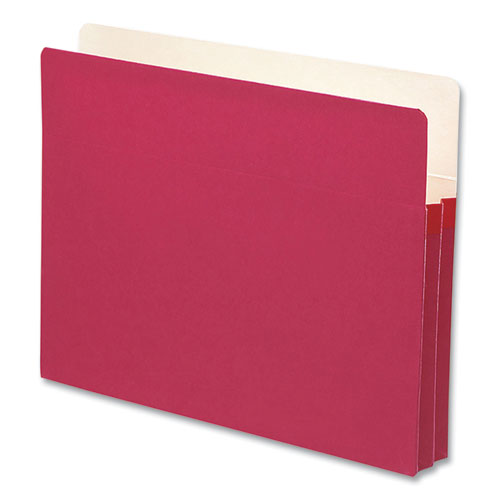 Image of Smead Colored File Pockets, 1.75" Expansion, Letter Size, Red