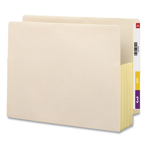 Image of Smead Manila End Tab File Pockets with Tear Resistant Gussets, 3.5" Expansion, Letter Size, Manila, 10/Box