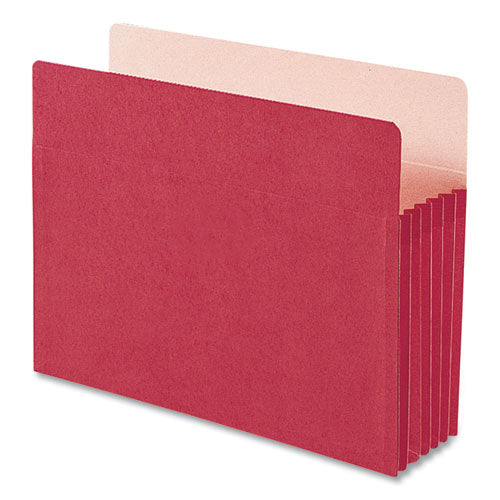 Image of Smead Colored File Pockets, 5.25" Expansion, Letter Size, Red