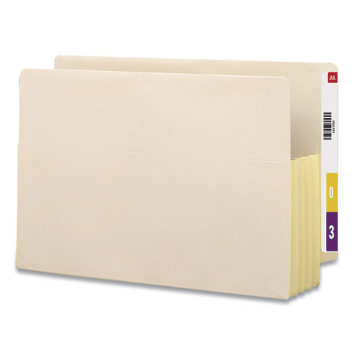 Image of Smead Manila End Tab File Pockets with Tear Resistant Gussets, 3.5" Expansion, Legal Size, Manila, 10/Box