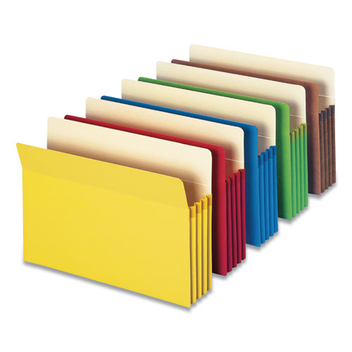 Image of Smead Colored File Pockets, 3.5" Expansion, Legal Size, Assorted Colors, 5/Pack