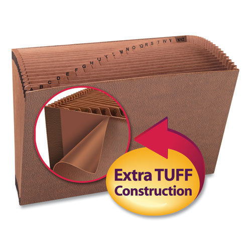 Image of Smead TUFF Expanding Open-Top Stadium File, 21 Sections, 1/21-Cut Tabs, Legal Size, Redrope
