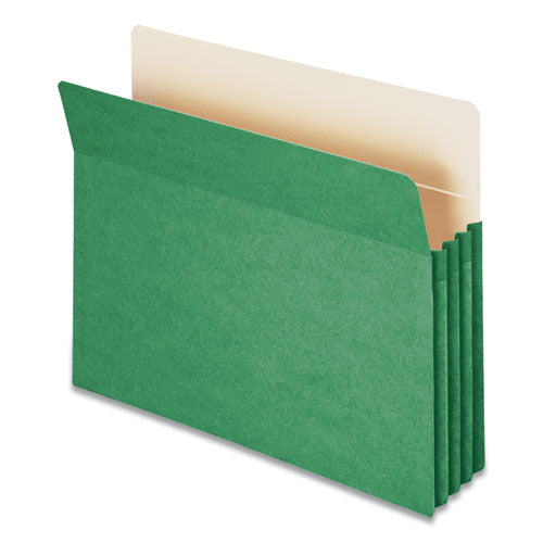 Image of Smead Colored File Pockets, 3.5" Expansion, Letter Size, Green