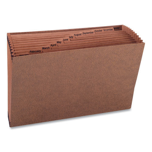Image of Smead TUFF Expanding Open-Top Stadium File, 12 Sections, 1/12-Cut Tabs, Legal Size, Redrope