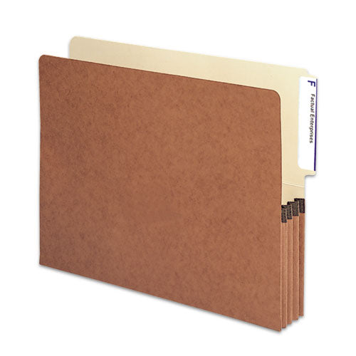 Image of Smead Redrope Drop-Front End Tab File Pockets, 3.5" Expansion, Letter Size, Redrope, 10/box