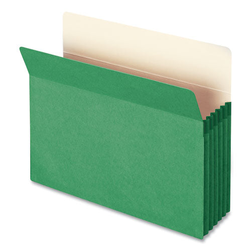 Image of Smead Colored File Pockets, 5.25" Expansion, Letter Size, Green