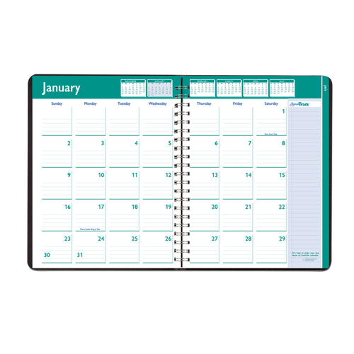 Image of House of Doolittle Express Track Recycled Weekly Appointment Book/Monthly Planner, 11 x 8.5, Black Cover, 13-Month: Jan 2025 to Jan 2026