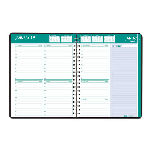 Image of House of Doolittle Express Track Recycled Weekly Appointment Book/Monthly Planner, 11 x 8.5, Black Cover, 13-Month: Jan 2025 to Jan 2026