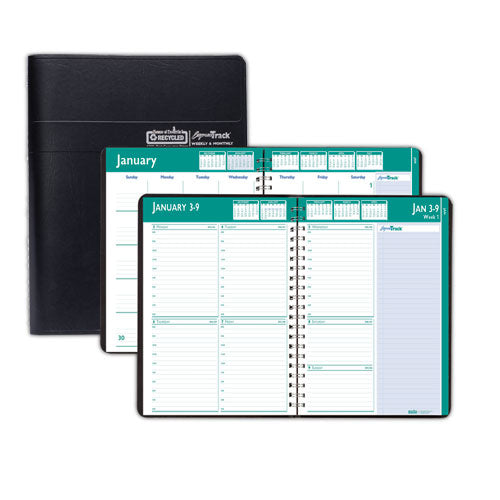 Image of House of Doolittle Express Track Recycled Weekly Appointment Book/Monthly Planner, 11 x 8.5, Black Cover, 13-Month: Jan 2025 to Jan 2026