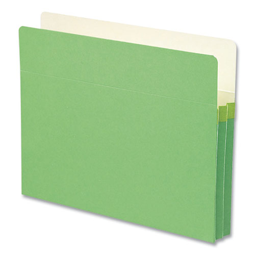 Image of Smead Colored File Pockets, 1.75" Expansion, Letter Size, Green