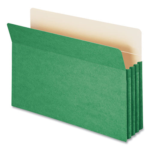 Image of Smead Colored File Pockets, 3.5" Expansion, Legal Size, Green