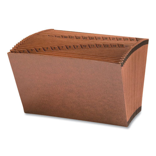 Image of Smead TUFF Expanding Open-Top Stadium File, 31 Sections, 1/31-Cut Tabs, Legal Size, Redrope