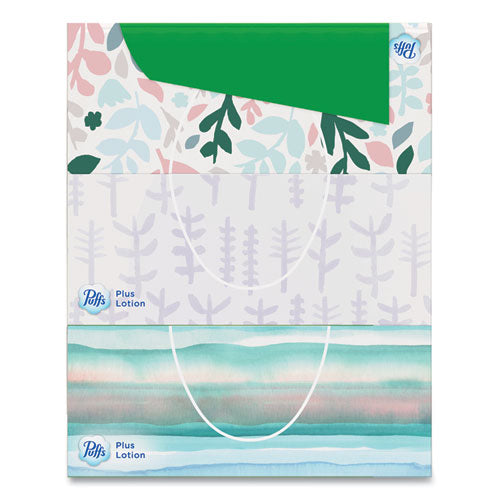 Image of Puffs® Plus Lotion Facial Tissue, 2-Ply, White, 124/Box, 3 Box/Pack, 8 Packs/Carton