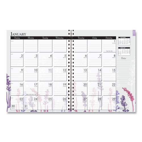 Image of House of Doolittle Recycled Wild Flower Weekly/Monthly Planner, Wild Flowers Artwork, 9 x 7, Gray/White/Purple Cover, 12-Month (Jan-Dec): 2025