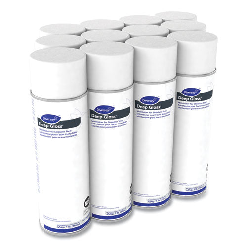 Image of Diversey Deep Gloss Stainless Steel Maintainer, 16 Oz Aerosol Spray, 12/carton