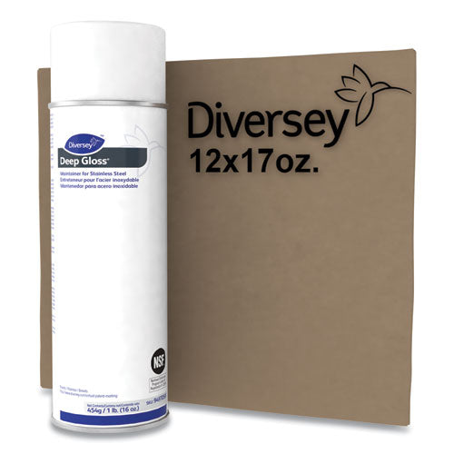 Image of Diversey Deep Gloss Stainless Steel Maintainer, 16 Oz Aerosol Spray, 12/carton