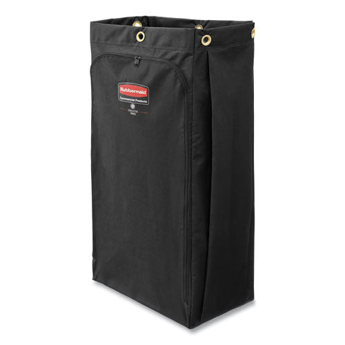 Image of Rubbermaid® Commercial Fabric Cleaning Cart Bag for Rubbermaid Commercial 9T76, 9T77 and 9T78, 26 gal, 17.5" x 10.5" x 33", Black