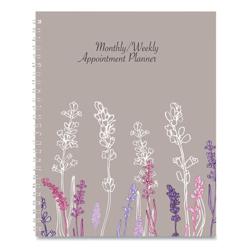 Image of House of Doolittle Recycled Wild Flower Weekly/Monthly Planner, Wild Flowers Artwork, 9 x 7, Gray/White/Purple Cover, 12-Month (Jan-Dec): 2025