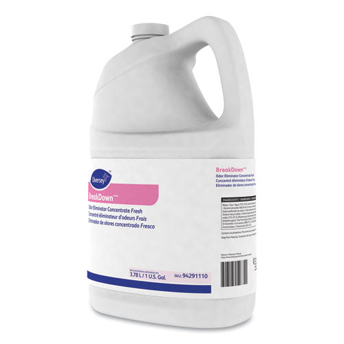 Image of Diversey Breakdown Odor Eliminator, Cherry Almond Scent, Liquid, 1 Gal Bottle, 4/carton