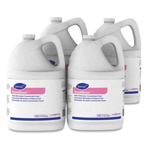 Image of Diversey Breakdown Odor Eliminator, Cherry Almond Scent, Liquid, 1 Gal Bottle, 4/carton