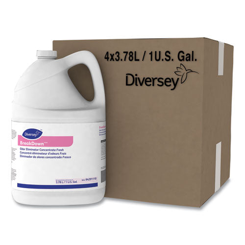 Image of Diversey Breakdown Odor Eliminator, Cherry Almond Scent, Liquid, 1 Gal Bottle, 4/carton
