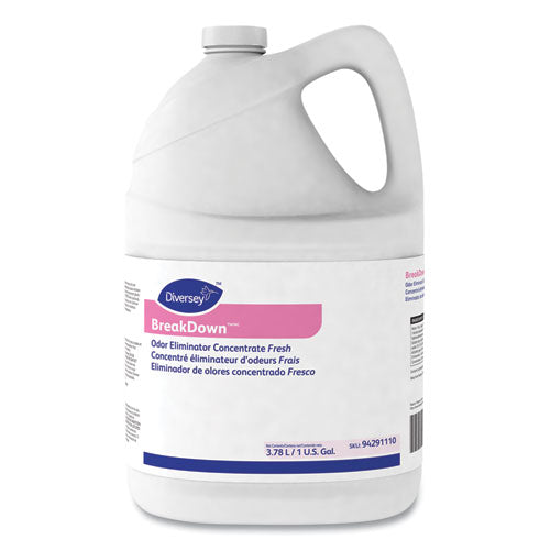 Image of Diversey Breakdown Odor Eliminator, Cherry Almond Scent, Liquid, 1 Gal Bottle, 4/carton