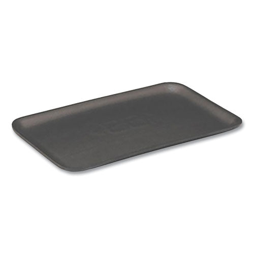 Image of Pactiv Evergreen Supermarket Tray, #7S, 5.63 x 14.16 x 0.67, Black, Foam, 250/Carton