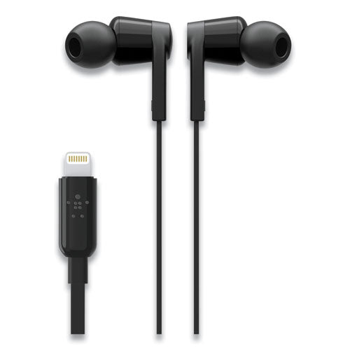 Image of Belkin® Soundform Headphones With Lightning Connector, 44" Cord, Black