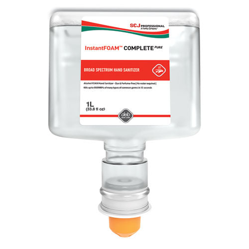 Image of SC Johnson Professional® InstantFOAM COMPLETE PURE Alcohol Hand Sanitizer, 1 L Refill, Fragrance-Free, 3/Carton